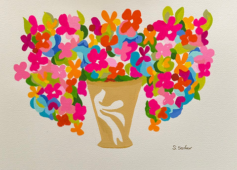 Flowers in a Latte Vase